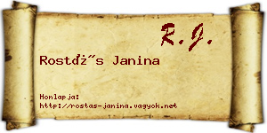 Rostás Janina névjegykártya